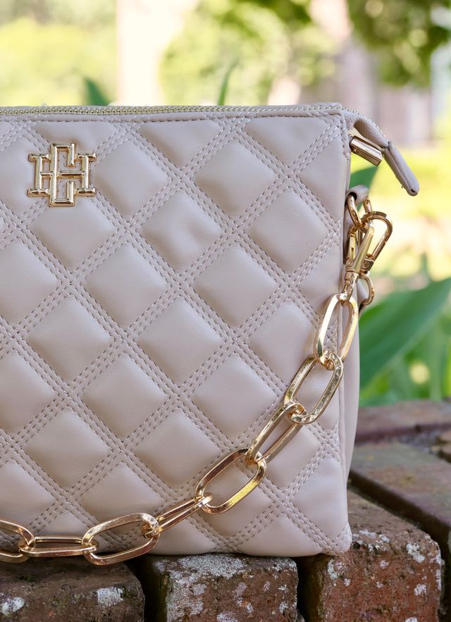 Ariana Crossbody - Nude Quilted-Handbags-Caroline Hill-LouisGeorge Boutique, Women’s Fashion Boutique Located in Trussville, Alabama