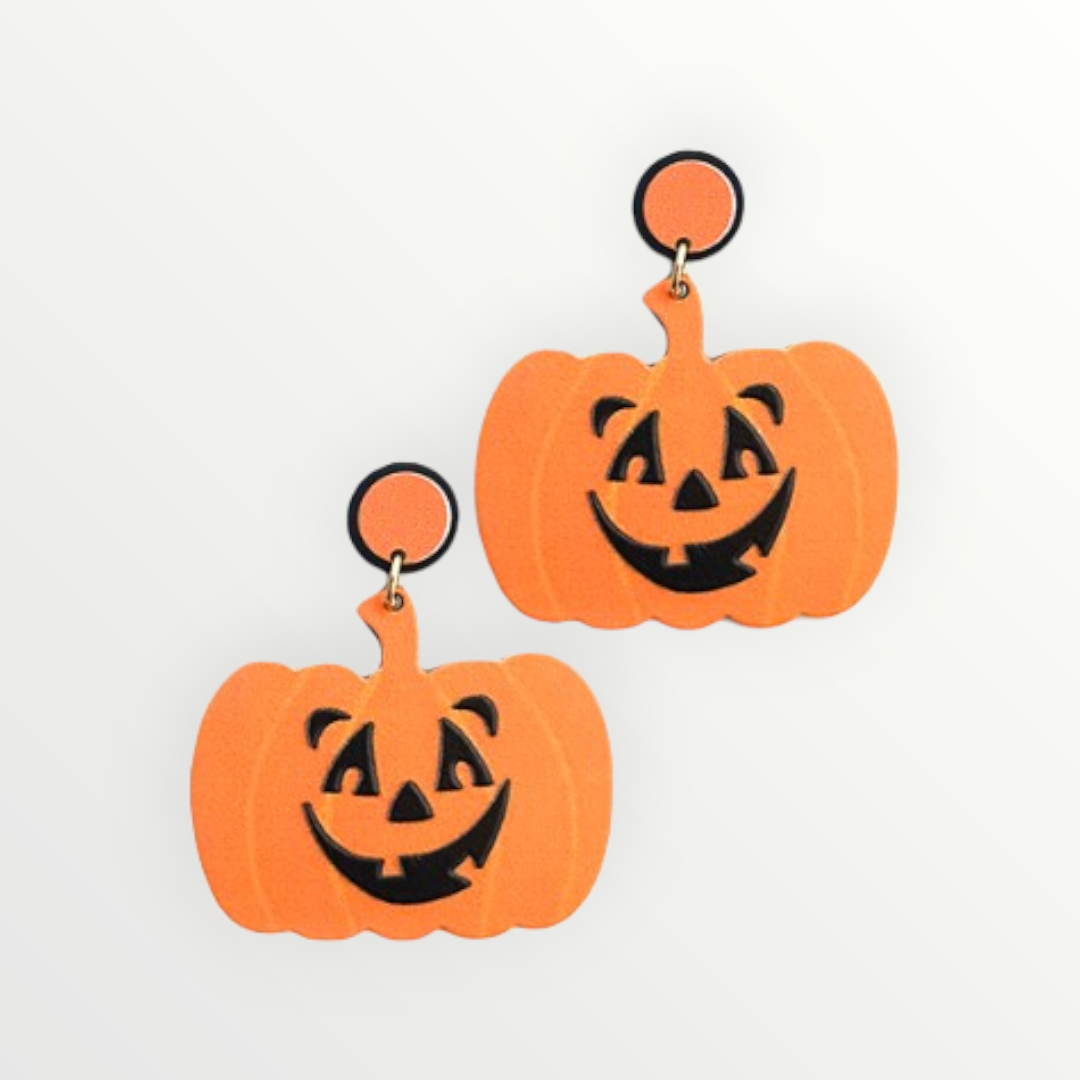 Orange Jack-o-lantern Earrings-Earrings-LouisGeorge Boutique-LouisGeorge Boutique, Women’s Fashion Boutique Located in Trussville, Alabama