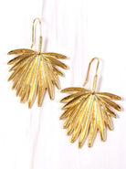 Hartney Palm Drop Earring Shiny Gold-Earrings-Caroline Hill-LouisGeorge Boutique, Women’s Fashion Boutique Located in Trussville, Alabama