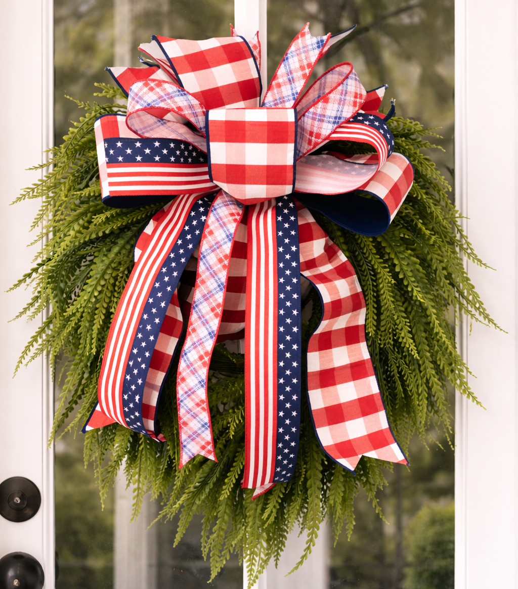 Patriotic Red, White & Blue Luxe Bow (Bow Only)-Home Decor-LouisGeorge Boutique-LouisGeorge Boutique, Women’s Fashion Boutique Located in Trussville, Alabama