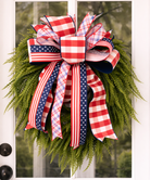 32" UV-Resistant Beaded Fern Wreath with Luxe Bow - Patriotic Red, White & Blue • FREE SHIPPING-Home Decor-LouisGeorge Boutique-LouisGeorge Boutique, Women’s Fashion Boutique Located in Trussville, Alabama