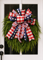 32" UV-Resistant Beaded Fern Wreath with Luxe Bow - Patriotic Red, White & Blue Star • FREE SHIPPING-Home Decor-LouisGeorge Boutique-LouisGeorge Boutique, Women’s Fashion Boutique Located in Trussville, Alabama