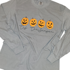 Tis the Season Jack-O'-Lantern Tee Comfort Colors Long Sleeve Tee - Grey-Graphic Tee-LouisGeorge Boutique-LouisGeorge Boutique, Women’s Fashion Boutique Located in Trussville, Alabama