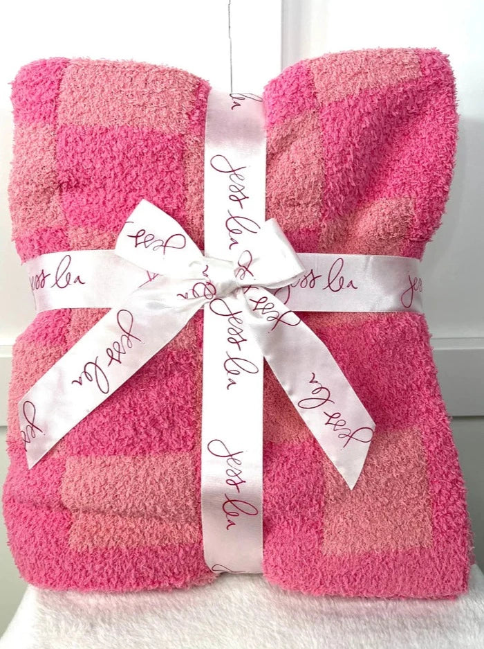 Pink Checkered Blanket-Apparel & Accessories-LouisGeorge Boutique-LouisGeorge Boutique, Women’s Fashion Boutique Located in Trussville, Alabama