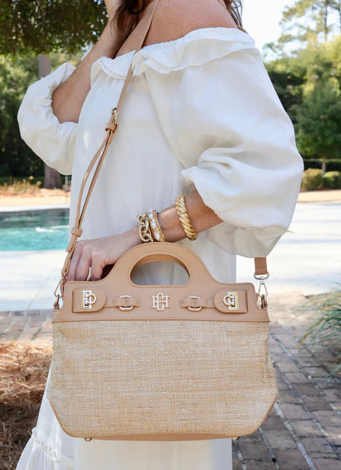 Savannah Crossbody - Natural Lattice Tan-Handbags-Caroline Hill-LouisGeorge Boutique, Women’s Fashion Boutique Located in Trussville, Alabama