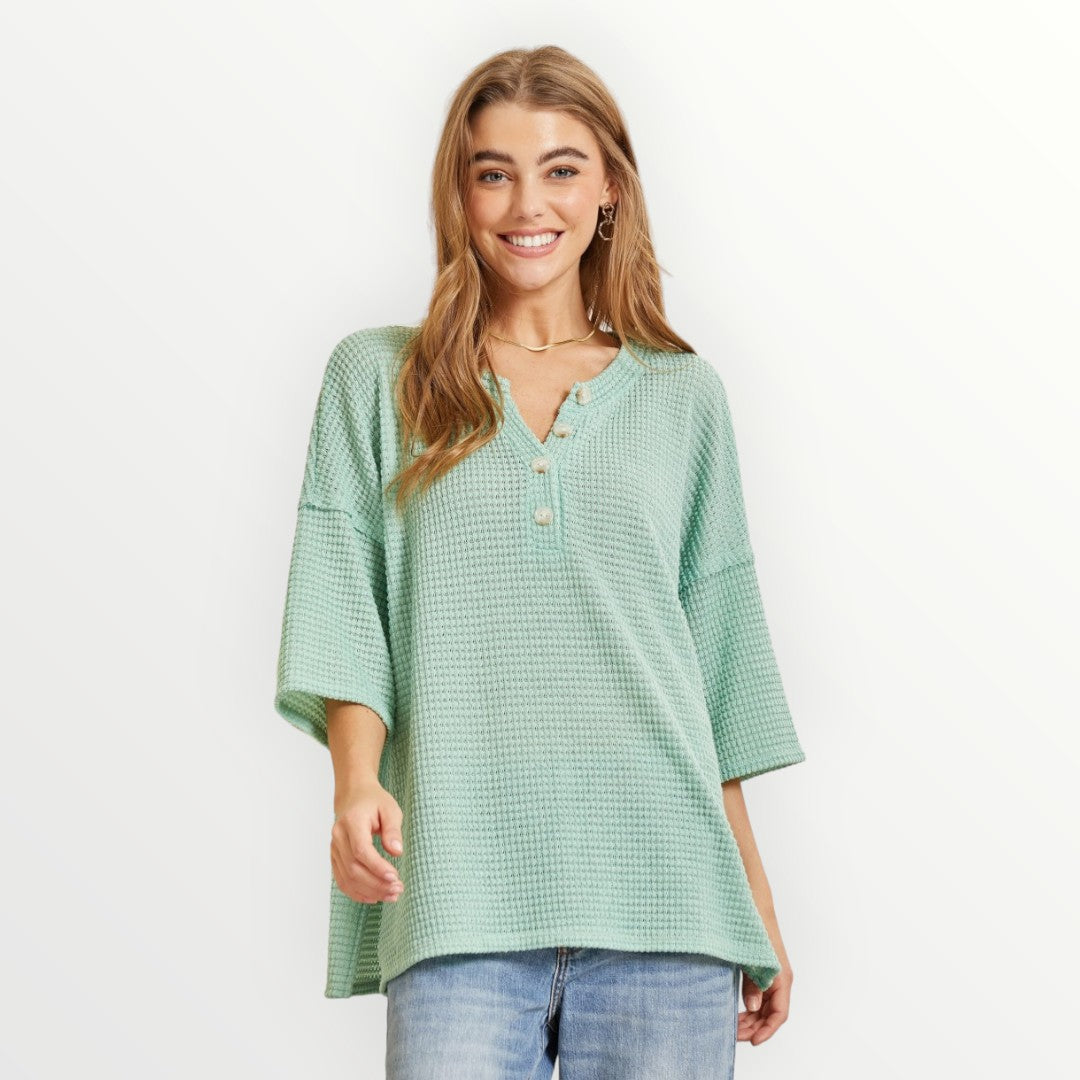 Lightweight Crochet Knit Top - Sage - Plus/Regular-Apparel-Andree by Unit-LouisGeorge Boutique, Women’s Fashion Boutique Located in Trussville, Alabama