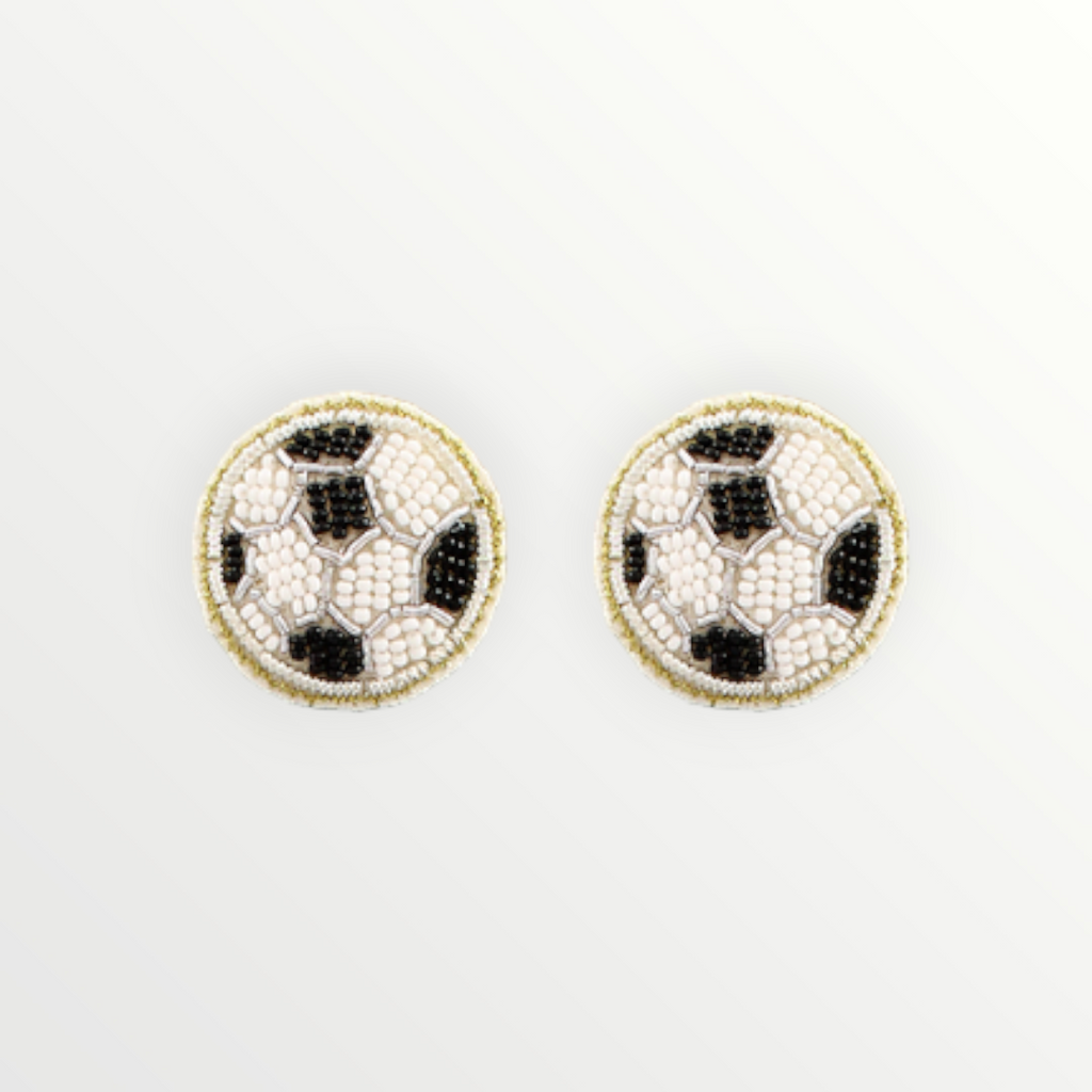 Soccer Beaded Earrings-Earrings-louisgeorgeboutique-LouisGeorge Boutique, Women’s Fashion Boutique Located in Trussville, Alabama