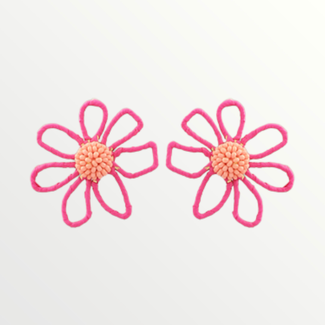 Pink Daisy Earrings-Earrings-LouisGeorge Boutique-LouisGeorge Boutique, Women’s Fashion Boutique Located in Trussville, Alabama