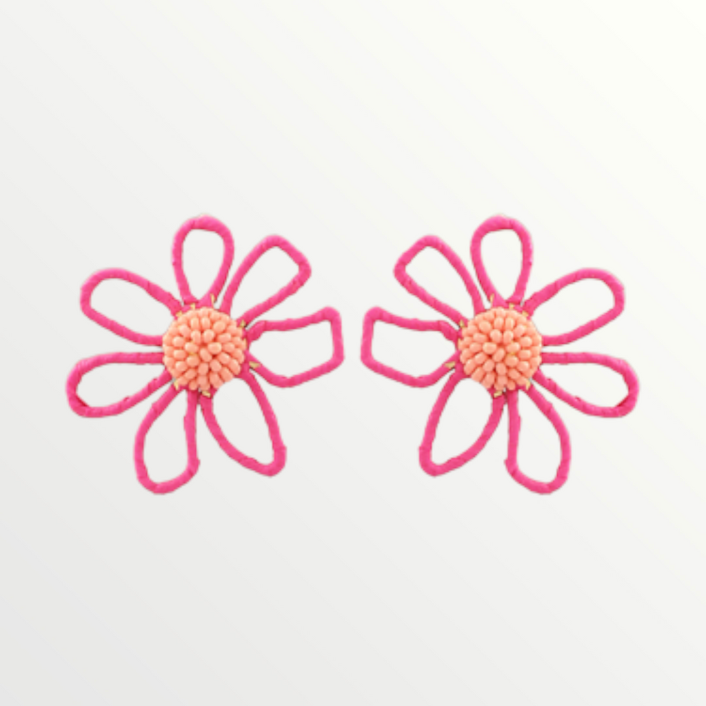 Pink Daisy Earrings-Earrings-LouisGeorge Boutique-LouisGeorge Boutique, Women’s Fashion Boutique Located in Trussville, Alabama
