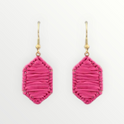 Raffia Hexagon Pink Earrings-Earrings-LouisGeorge Boutique-LouisGeorge Boutique, Women’s Fashion Boutique Located in Trussville, Alabama