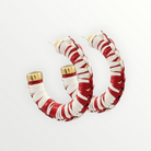 Crimson & White Bold Raffia Hoops-Earrings-LouisGeorge Boutique-LouisGeorge Boutique, Women’s Fashion Boutique Located in Trussville, Alabama