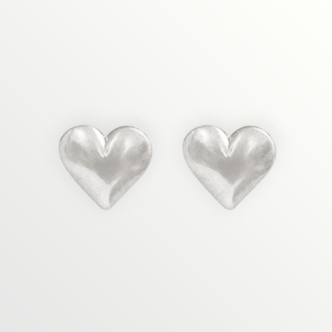 Matte Silver Heart Earrings-Earrings-LouisGeorge Boutique-LouisGeorge Boutique, Women’s Fashion Boutique Located in Trussville, Alabama