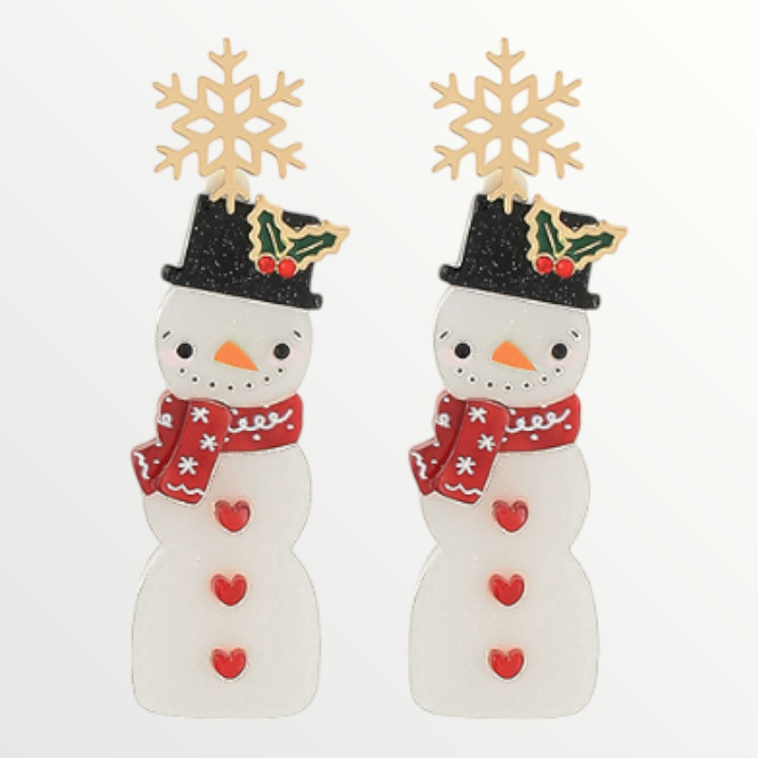 Red Snowman Earrings-Earrings-LouisGeorge Boutique-LouisGeorge Boutique, Women’s Fashion Boutique Located in Trussville, Alabama