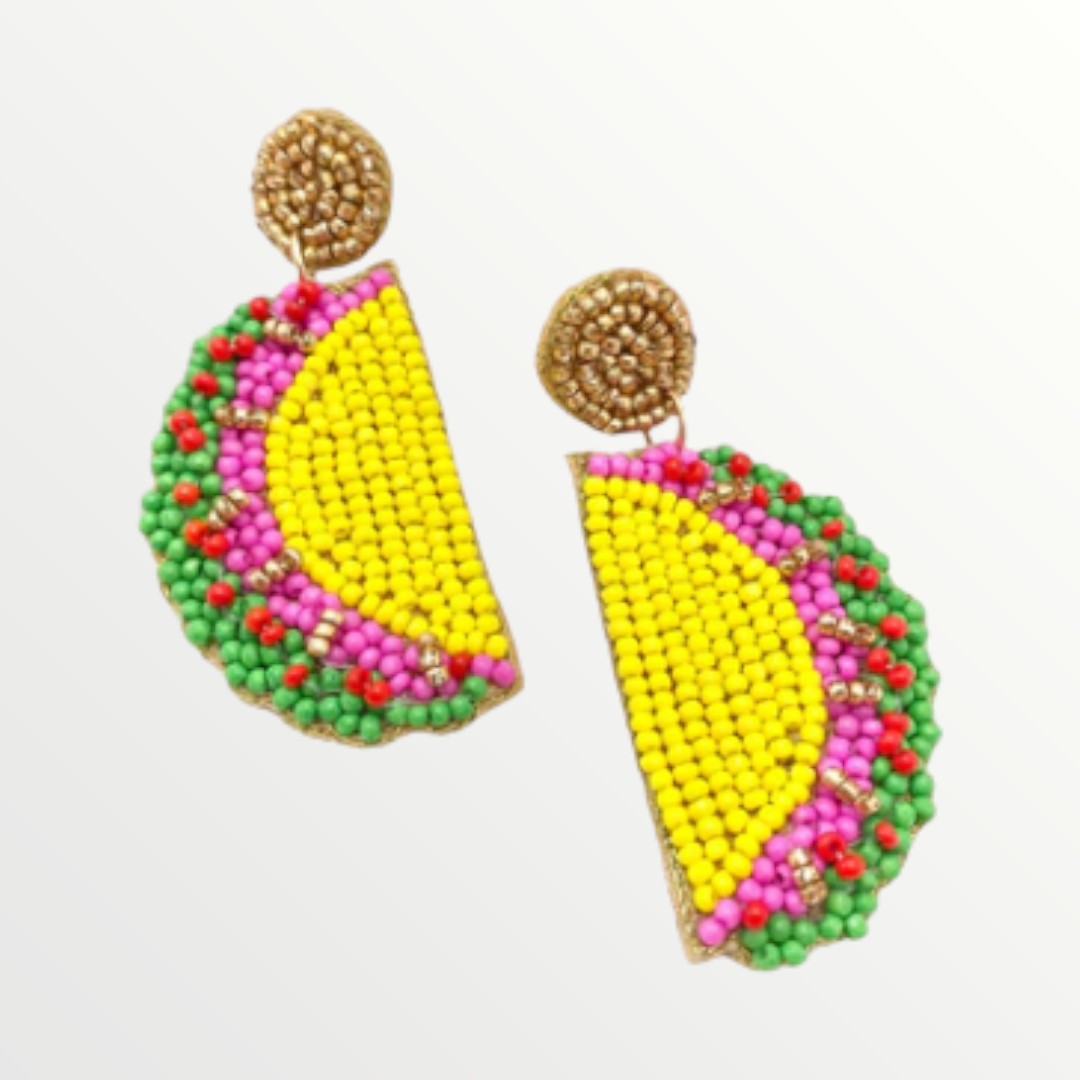 Taco Beaded Earrings-Earrings-LouisGeorge Boutique-LouisGeorge Boutique, Women’s Fashion Boutique Located in Trussville, Alabama
