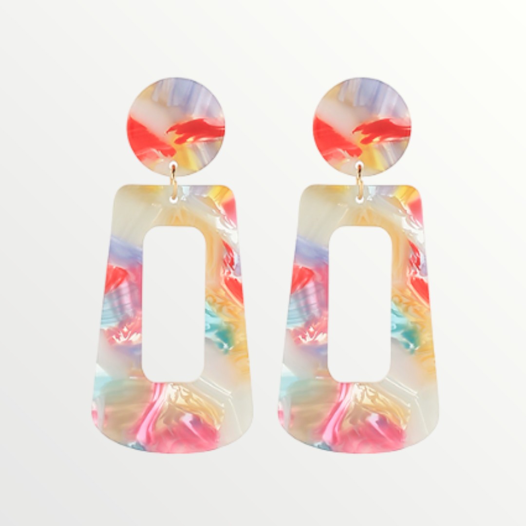 Multi Rectangle Acrylic Earrings-Earrings-LouisGeorge Boutique-LouisGeorge Boutique, Women’s Fashion Boutique Located in Trussville, Alabama