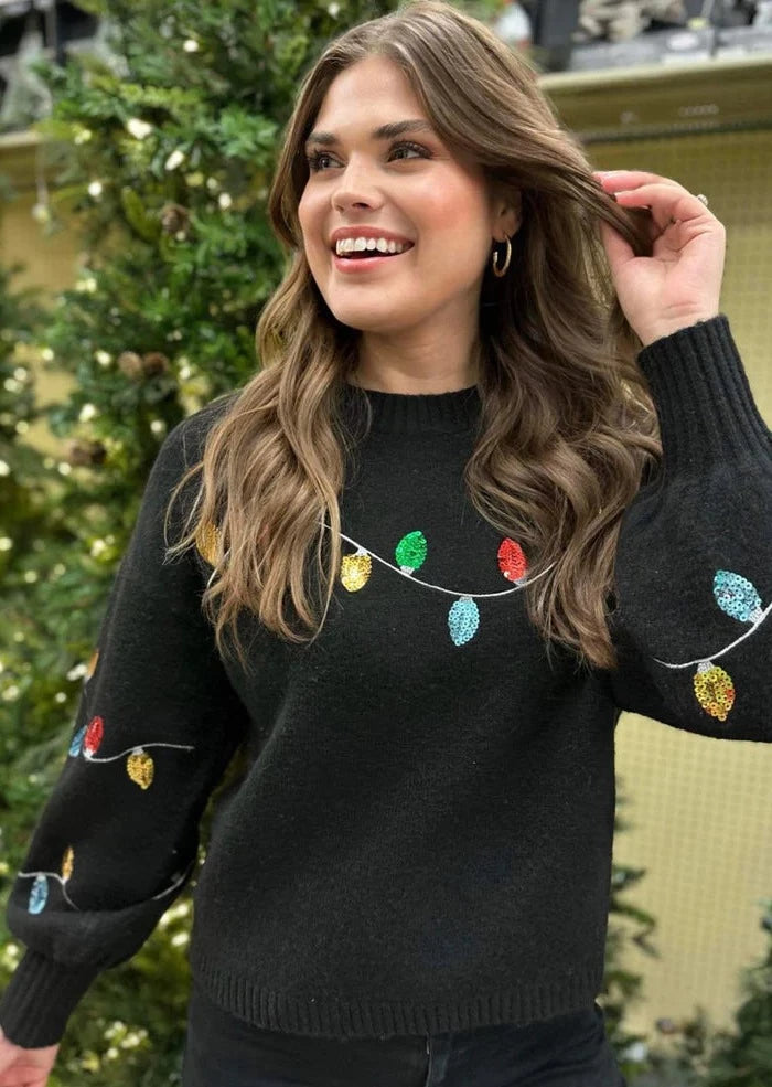 Twinkle All the Way Sequin Sweater - Plus/Regular-Sweater-LouisGeorge Boutique-LouisGeorge Boutique, Women’s Fashion Boutique Located in Trussville, Alabama