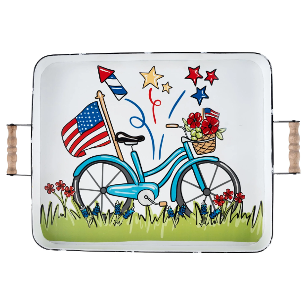 Let Freedom Ring Enamel Serving Tray (Local pickup only)-Kitchen Trays-Glory Haus-LouisGeorge Boutique, Women’s Fashion Boutique Located in Trussville, Alabama