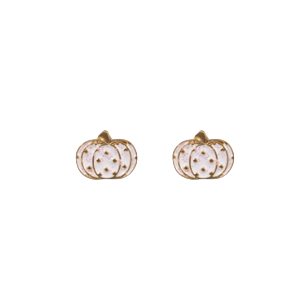 White & Gold Mini Pumpkin Studs-Earrings-LouisGeorge Boutique-LouisGeorge Boutique, Women’s Fashion Boutique Located in Trussville, Alabama