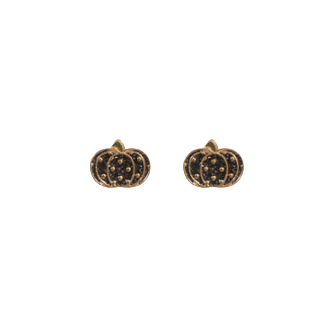 Black & Gold Mini Pumpkin Studs-Earrings-LouisGeorge Boutique-LouisGeorge Boutique, Women’s Fashion Boutique Located in Trussville, Alabama