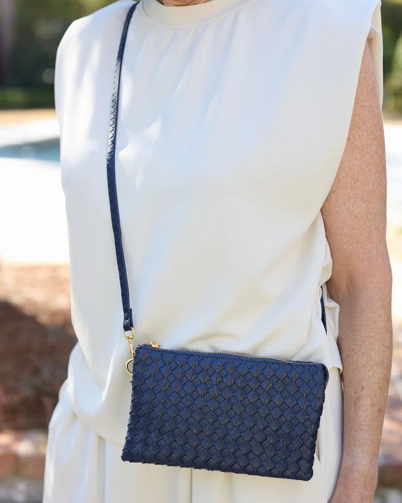 Liz Crossbody Bag Woven Navy-Crossbody-Caroline Hill-LouisGeorge Boutique, Women’s Fashion Boutique Located in Trussville, Alabama