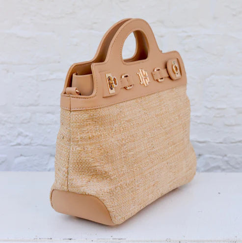 Savannah Crossbody - Natural Lattice Tan-Handbags-Caroline Hill-LouisGeorge Boutique, Women’s Fashion Boutique Located in Trussville, Alabama