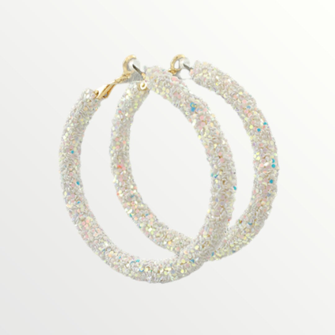 Iridescent Confetti Glitter Hoops-Earrings-LouisGeorge Boutique-LouisGeorge Boutique, Women’s Fashion Boutique Located in Trussville, Alabama