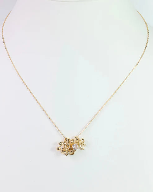 Cherry on Top Charm Necklace Set Gold-Necklaces-Caroline Hill-LouisGeorge Boutique, Women’s Fashion Boutique Located in Trussville, Alabama