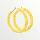 Yellow Glitter Hoops-Earrings-LouisGeorge Boutique-LouisGeorge Boutique, Women’s Fashion Boutique Located in Trussville, Alabama