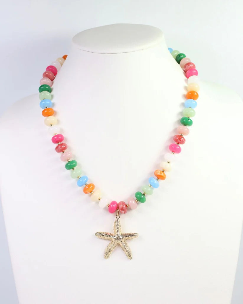 Eastport Beaded Starfish Necklace Multi-Necklaces-Caroline Hill-LouisGeorge Boutique, Women’s Fashion Boutique Located in Trussville, Alabama