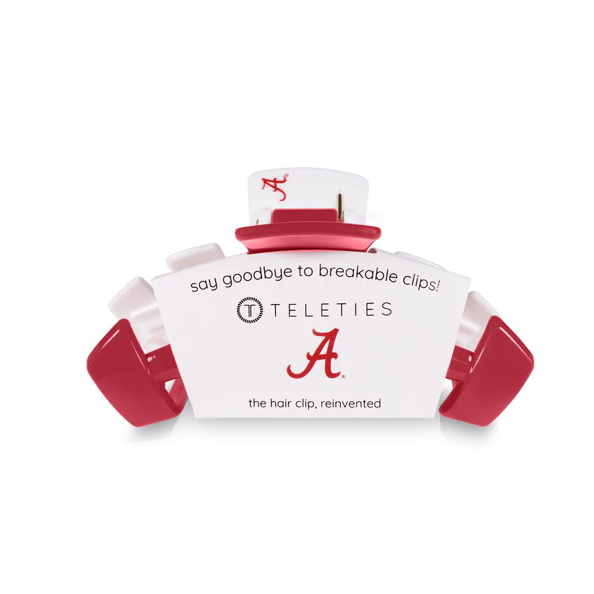 TELETIES University of Alabama Medium Hair Clip-Apparel-TELETIES-LouisGeorge Boutique, Women’s Fashion Boutique Located in Trussville, Alabama