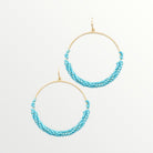 Gold & Aqua Beaded Circle Earrings-Earrings-LouisGeorge Boutique-LouisGeorge Boutique, Women’s Fashion Boutique Located in Trussville, Alabama