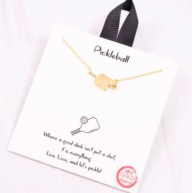 Pickleball Paddle Necklace GOLD-Necklaces-Caroline Hill-LouisGeorge Boutique, Women’s Fashion Boutique Located in Trussville, Alabama