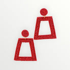 Red Trapezoid Beaded Earrings-Earrings-LouisGeorge Boutique-LouisGeorge Boutique, Women’s Fashion Boutique Located in Trussville, Alabama