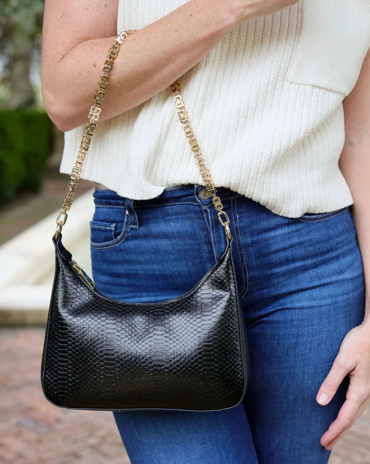 Billie Crossbody with Chain - Black-Crossbody-Caroline Hill-LouisGeorge Boutique, Women’s Fashion Boutique Located in Trussville, Alabama