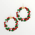 Christmas Bell Wreath Earrings-Earrings-LouisGeorge Boutique-LouisGeorge Boutique, Women’s Fashion Boutique Located in Trussville, Alabama