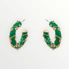 Green Holiday Hoops-Earrings-LouisGeorge Boutique-LouisGeorge Boutique, Women’s Fashion Boutique Located in Trussville, Alabama