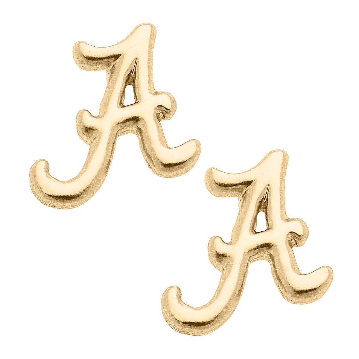 Alabama Crimson Tide 24K Gold Plated Stud Earrings-Accessories-Canvas Style-LouisGeorge Boutique, Women’s Fashion Boutique Located in Trussville, Alabama