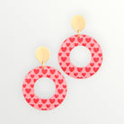 Pink & Red Heart Drop Earrings-Earrings-LouisGeorge Boutique-LouisGeorge Boutique, Women’s Fashion Boutique Located in Trussville, Alabama