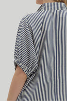 Navy Multi-Stripe Dolman Top - Plus/Regular-Apparel-Entro-LouisGeorge Boutique, Women’s Fashion Boutique Located in Trussville, Alabama