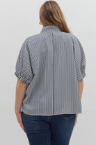 Navy Multi-Stripe Dolman Top - Plus/Regular-Apparel-Entro-LouisGeorge Boutique, Women’s Fashion Boutique Located in Trussville, Alabama