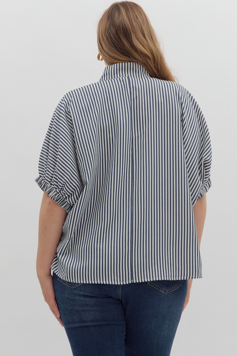 Navy Multi-Stripe Dolman Top - Plus/Regular-Apparel-Entro-LouisGeorge Boutique, Women’s Fashion Boutique Located in Trussville, Alabama