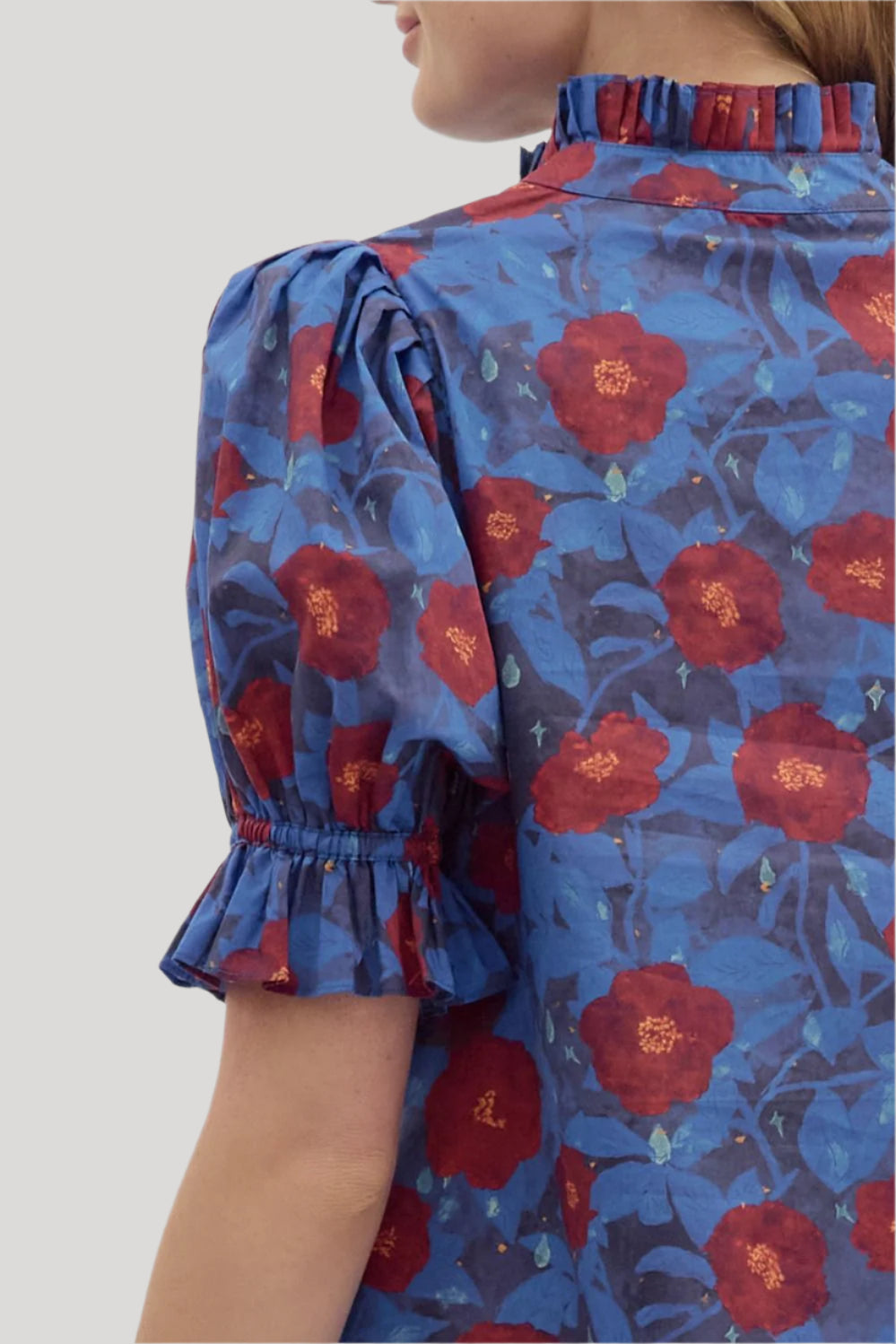 Midnight Floral Puff Sleeve Top - Plus/Regular-Apparel-Entro-LouisGeorge Boutique, Women’s Fashion Boutique Located in Trussville, Alabama