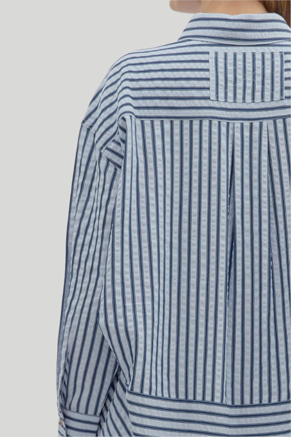 Chambray Textured Stripe Button-Down Top - Plus/Regular-Apparel-Entro-LouisGeorge Boutique, Women’s Fashion Boutique Located in Trussville, Alabama