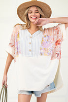Mix Print Soft Washed Cotton Jersey Tunic by Easel - Ivory - Plus/Regular-Apparel-Easel-LouisGeorge Boutique, Women’s Fashion Boutique Located in Trussville, Alabama