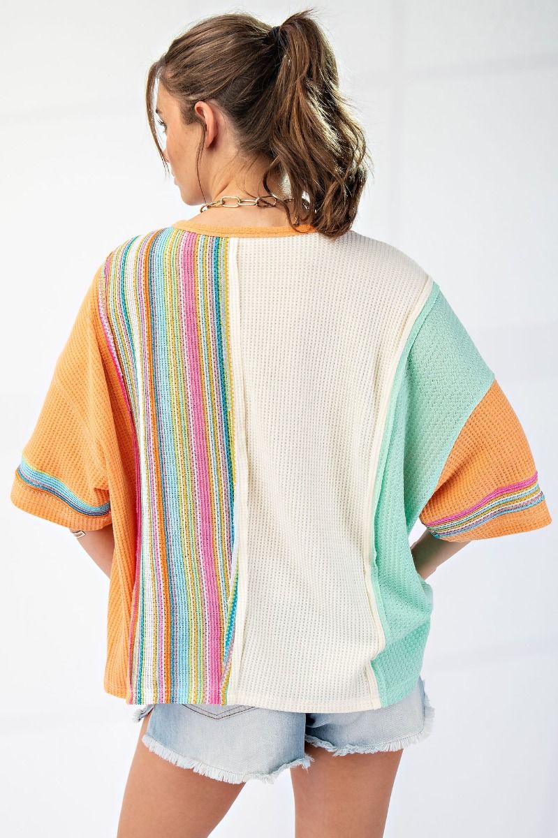 Color Mix Daisy Patch Tunic by Easel - Plus/Regular-Apparel-Easel-LouisGeorge Boutique, Women’s Fashion Boutique Located in Trussville, Alabama