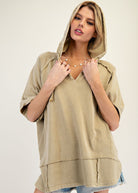 Terry Knit Mineral Washed Hoodie Pullover by Easel - Olive Sage - Plus/Regular-Apparel-Easel-LouisGeorge Boutique, Women’s Fashion Boutique Located in Trussville, Alabama
