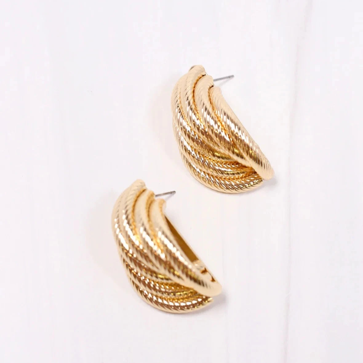Felix Twisted Hoops Gold-Earrings-Caroline Hill-LouisGeorge Boutique, Women’s Fashion Boutique Located in Trussville, Alabama