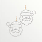 Silver Glitter Santa Earrings-Earrings-LouisGeorge Boutique-LouisGeorge Boutique, Women’s Fashion Boutique Located in Trussville, Alabama