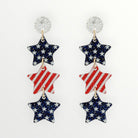 Glitter Stars & Stripes Stacked Earrings-Earrings-LouisGeorge Boutique-LouisGeorge Boutique, Women’s Fashion Boutique Located in Trussville, Alabama