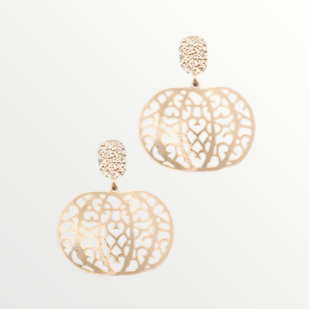 Gold Pumpkin Earrings-Earrings-LouisGeorge Boutique-LouisGeorge Boutique, Women’s Fashion Boutique Located in Trussville, Alabama